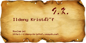 Ildeny Kristóf névjegykártya